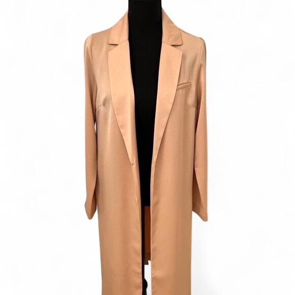 Forever 21 Sweaters - Champagne Satin Blazer Longline Lightweight Women’s Small